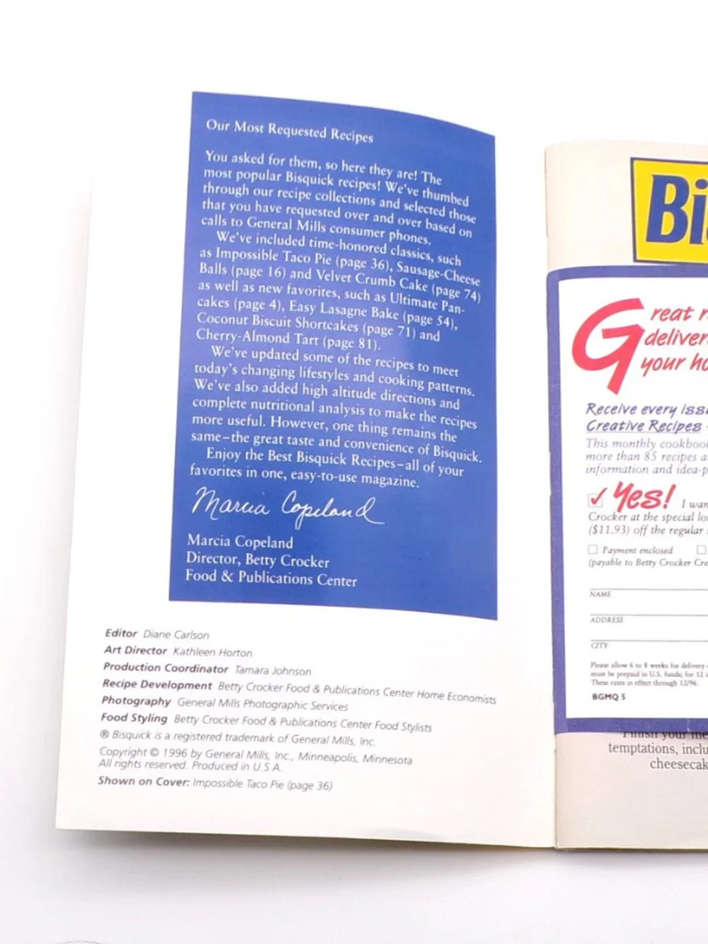 Vintage Cookbook - Bisquick Best Recipes (1996)